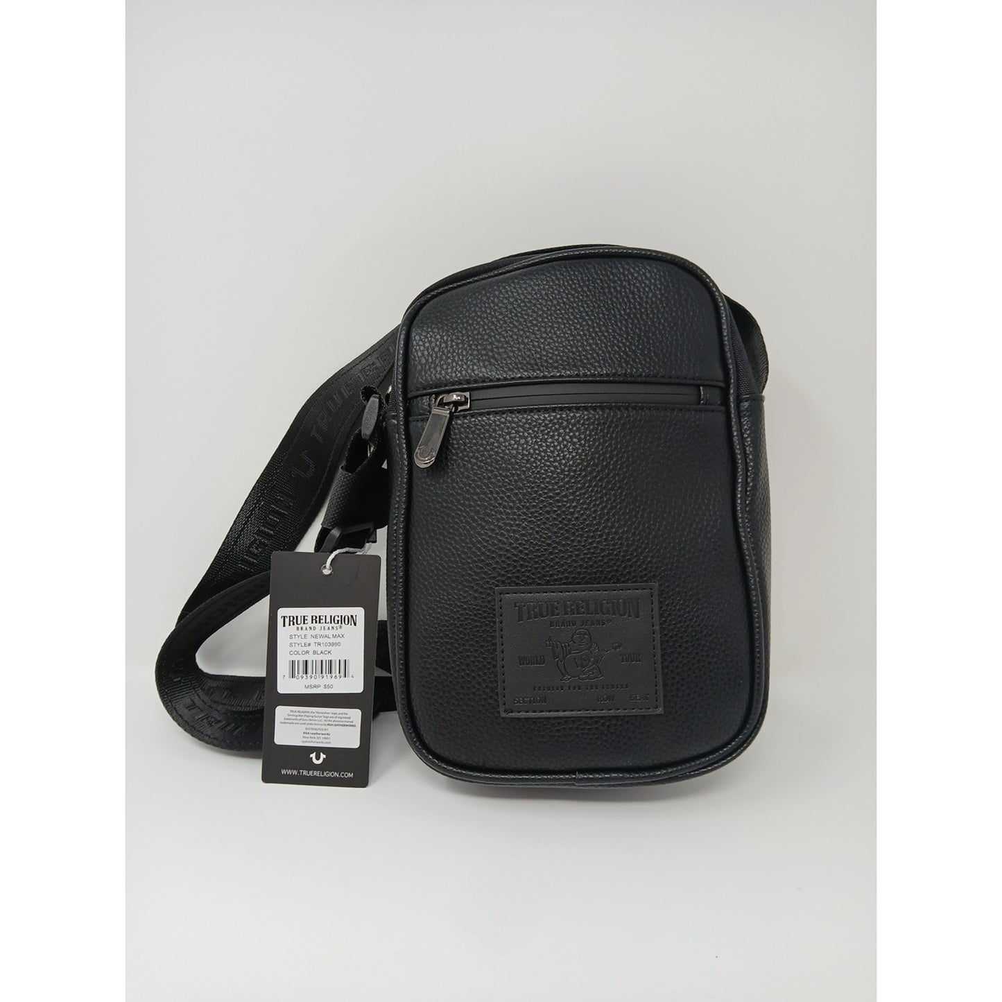 True Religion NEWAL Max Crossbody Purse Black Bag Pack Retro TR103990 New Tags