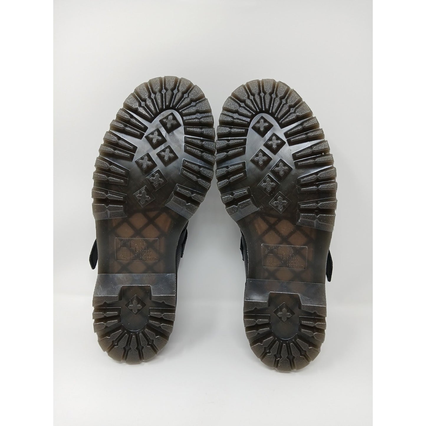 Dr. Martens Polley Heart Virginia Satin Mary Jane Leather BLK Shoes Sz 9 Y2K.