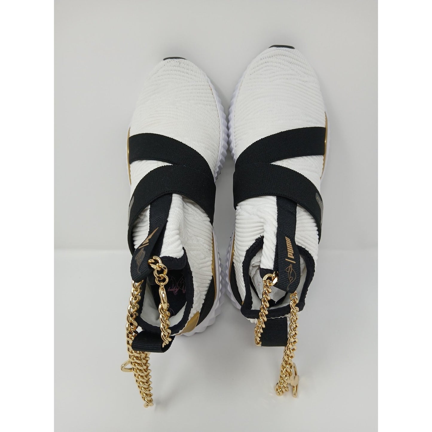 Puma Baby Phat X Defy Mid Women Sz 7 White/Blk Shoes Athletic Sneakers 387663