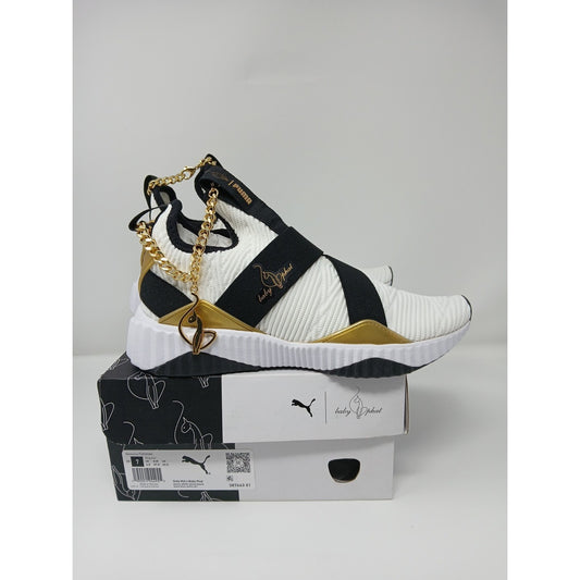 Puma Baby Phat X Defy Mid Women Sz 7 White/Blk Shoes Athletic Sneakers 387663
