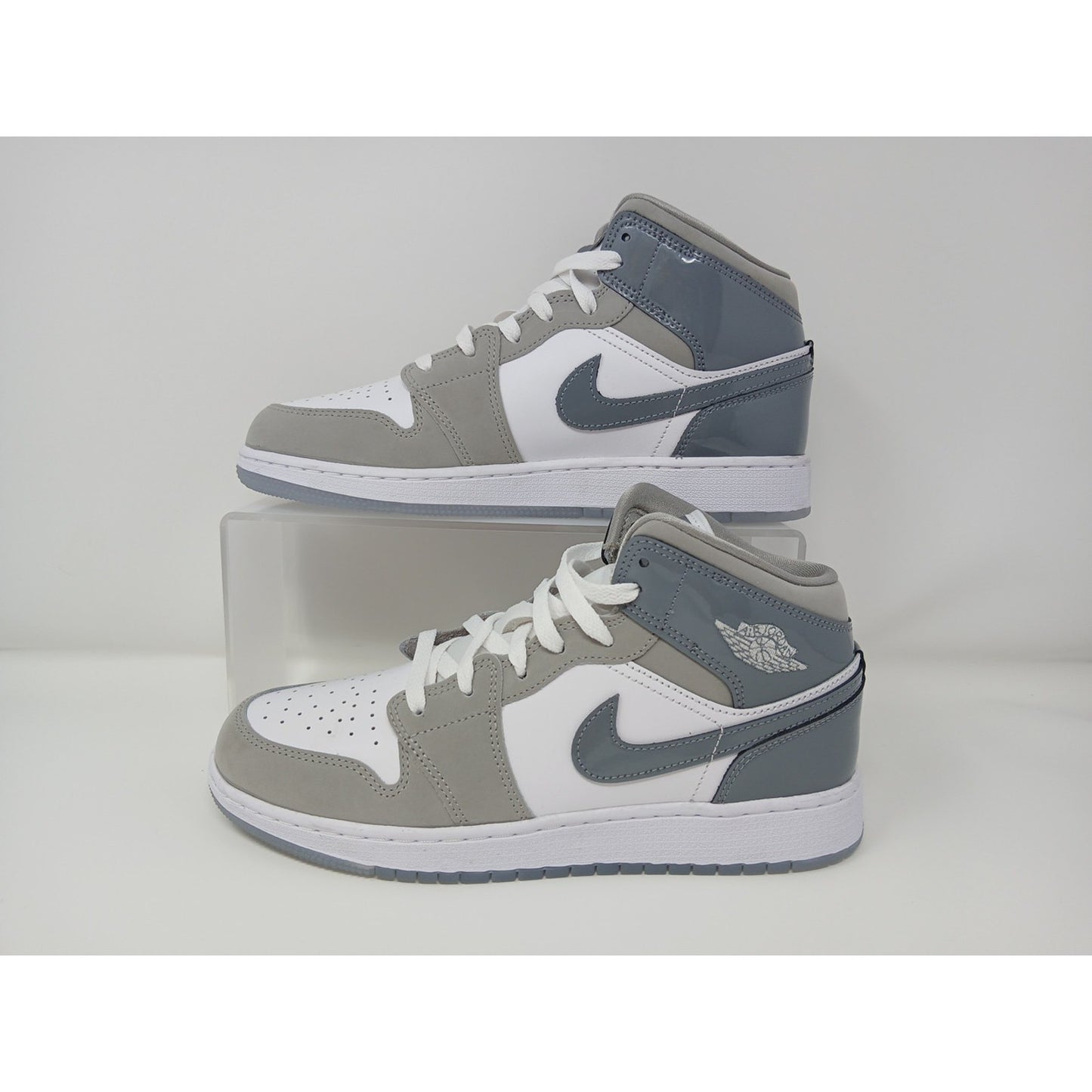 Nike Air Jordan 1 Mid SE GS AJ1 Patent Grey Shoes Sz 7Y /Women’s 8.5 HF3193-100