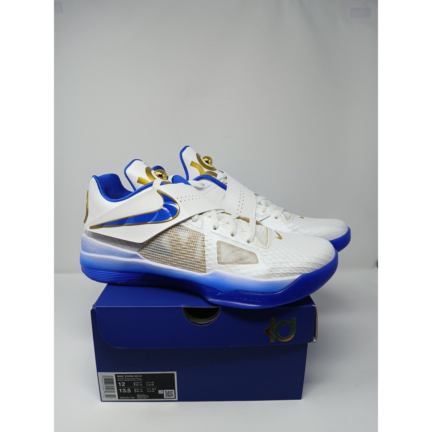 Nike Zoom KD 4 White/Hyper Royal Men's Size US 12 Basketball Shoes IB3546 100
