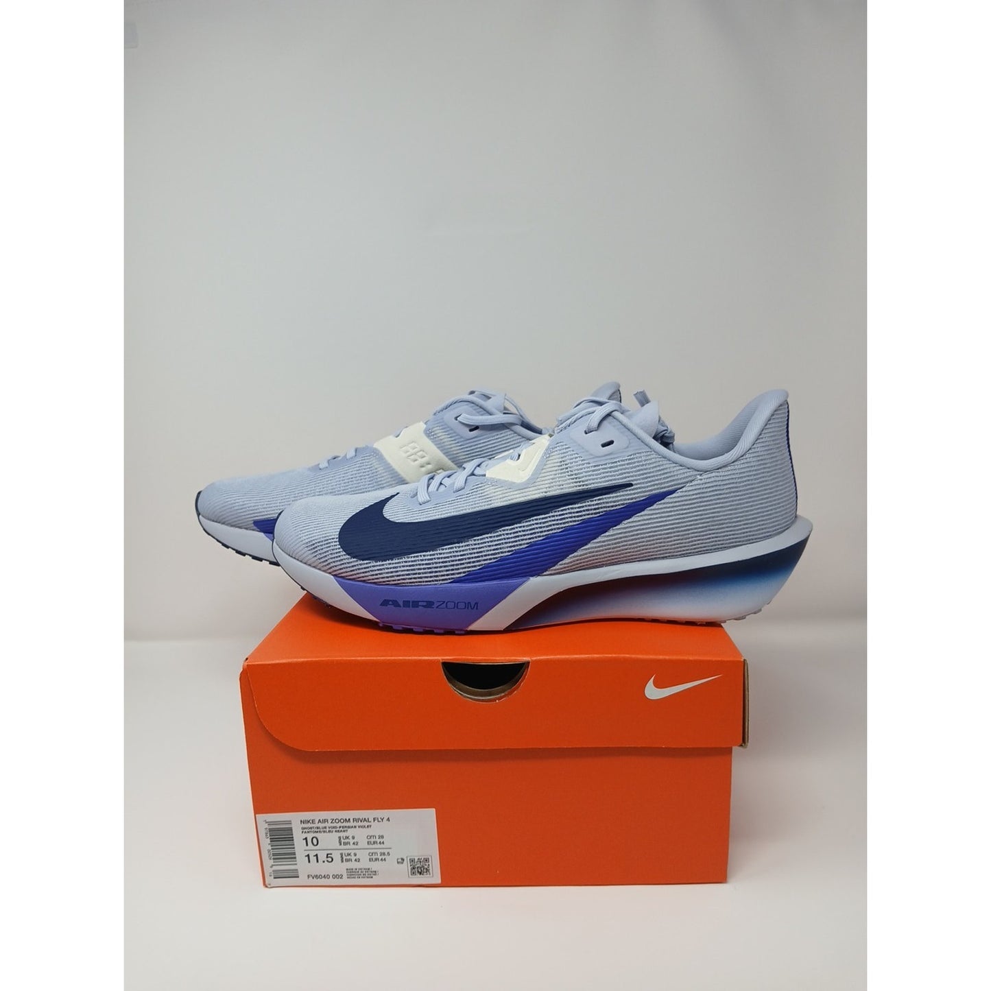 Nike Air Zoom Rival Fly 4 Men Sz US 10 Running Shoes FV6040 002 Violent/ Blue