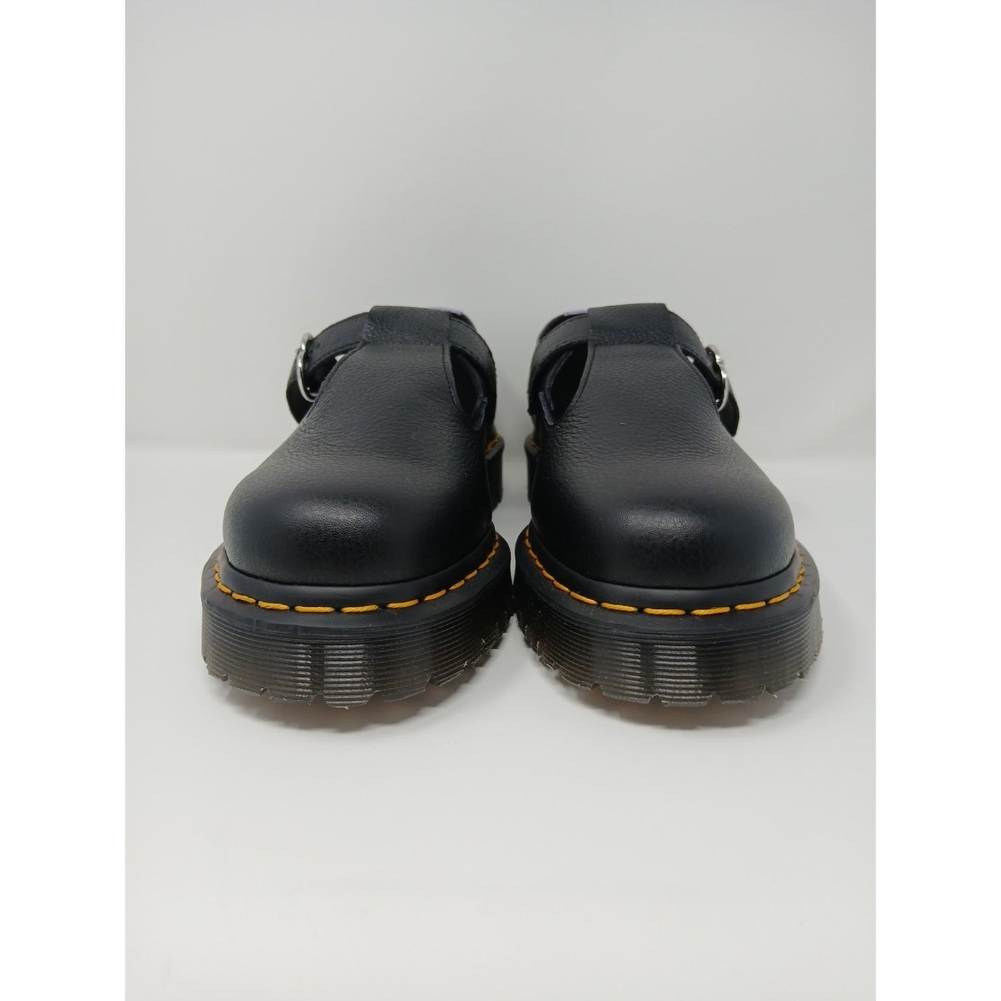 Dr. Martens Polley Heart Virginia Satin Mary Jane Leather BLK Shoes Sz 9 Y2K.